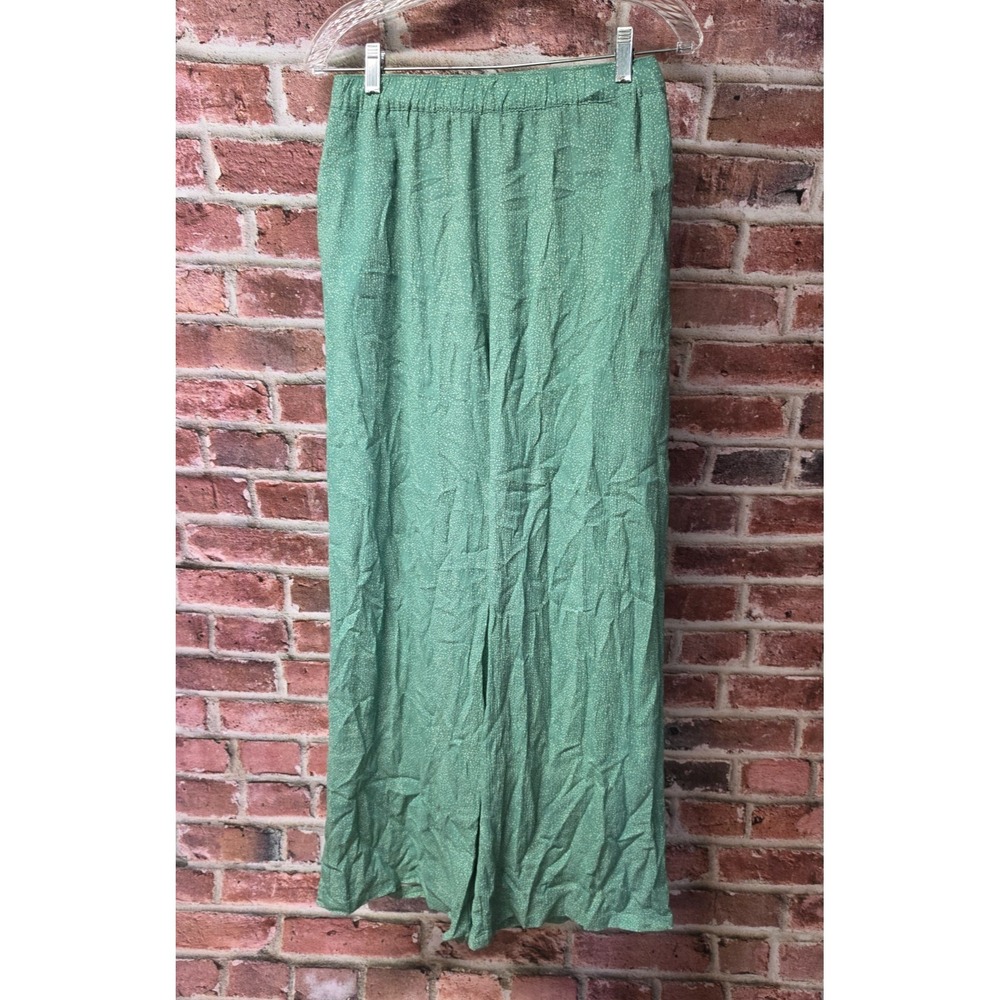 Women's JETTY Green Polka Dot Wide‎ Leg Pants Size Medium